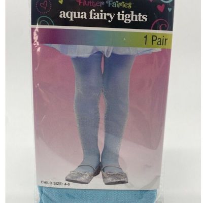 2 Piece set Aqua Fairy Tights AND Childs Aqua Costume Shrug Child Size 4-6